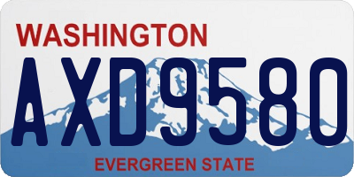 WA license plate AXD9580