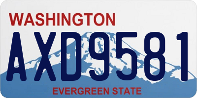 WA license plate AXD9581
