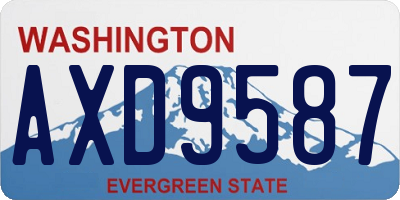 WA license plate AXD9587
