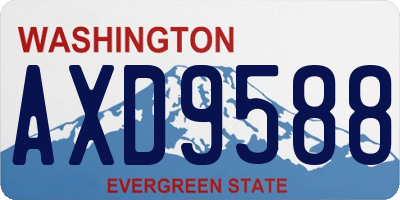WA license plate AXD9588