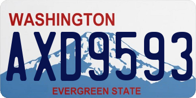 WA license plate AXD9593