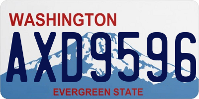 WA license plate AXD9596