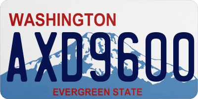 WA license plate AXD9600