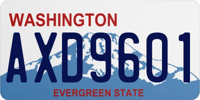 WA license plate AXD9601