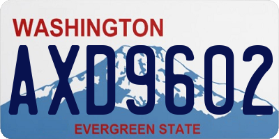 WA license plate AXD9602