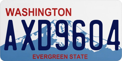 WA license plate AXD9604