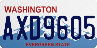 WA license plate AXD9605