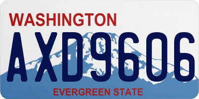 WA license plate AXD9606