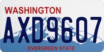 WA license plate AXD9607