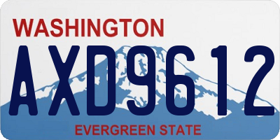 WA license plate AXD9612