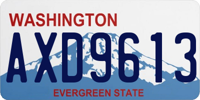 WA license plate AXD9613