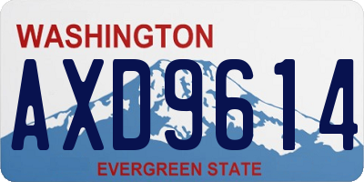 WA license plate AXD9614