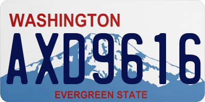 WA license plate AXD9616