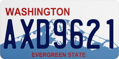 WA license plate AXD9621