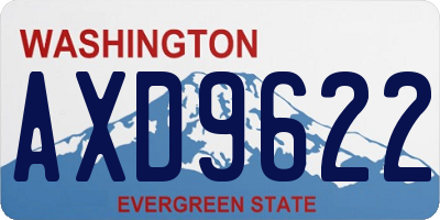 WA license plate AXD9622