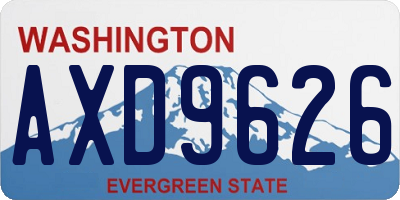 WA license plate AXD9626