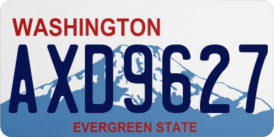 WA license plate AXD9627