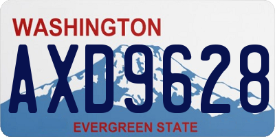 WA license plate AXD9628