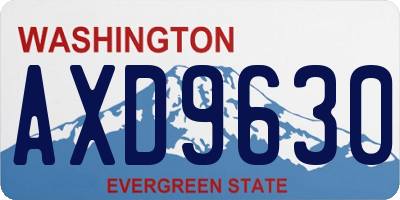 WA license plate AXD9630