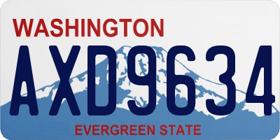 WA license plate AXD9634