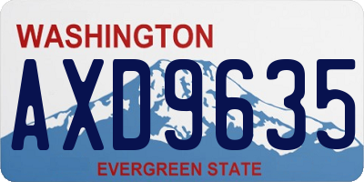 WA license plate AXD9635