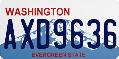 WA license plate AXD9636