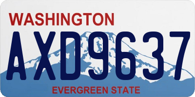 WA license plate AXD9637
