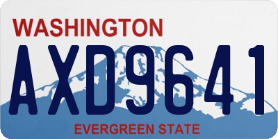 WA license plate AXD9641