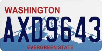 WA license plate AXD9643