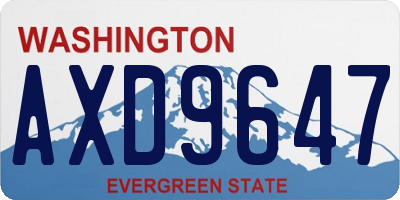 WA license plate AXD9647