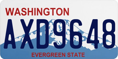 WA license plate AXD9648