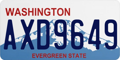 WA license plate AXD9649