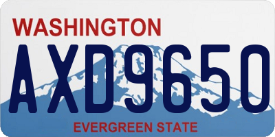 WA license plate AXD9650
