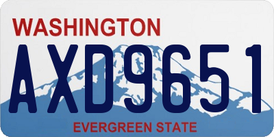 WA license plate AXD9651