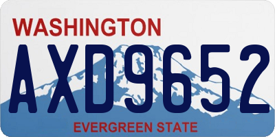 WA license plate AXD9652