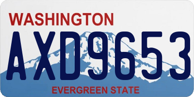 WA license plate AXD9653
