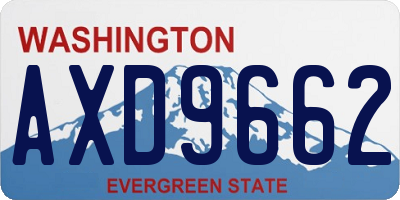 WA license plate AXD9662