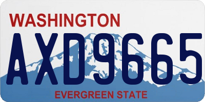 WA license plate AXD9665