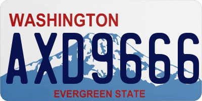 WA license plate AXD9666