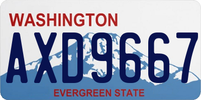 WA license plate AXD9667