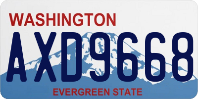 WA license plate AXD9668