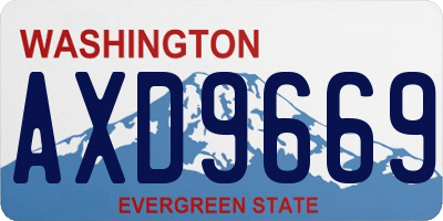 WA license plate AXD9669