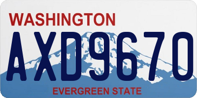 WA license plate AXD9670