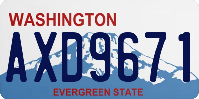 WA license plate AXD9671