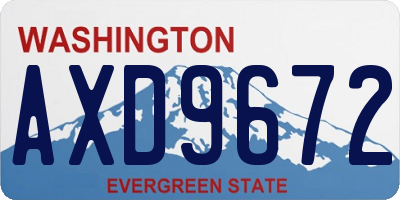 WA license plate AXD9672
