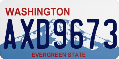 WA license plate AXD9673