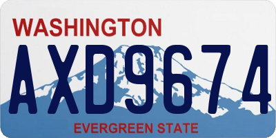 WA license plate AXD9674