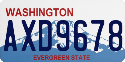 WA license plate AXD9678