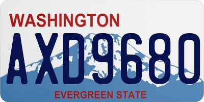 WA license plate AXD9680