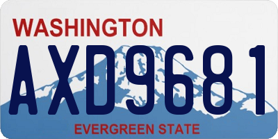 WA license plate AXD9681